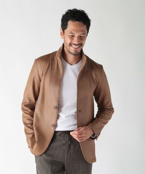 MEN'S BIGI / メンズビギ その他アウター | レザー調ダンボールジャージスタンドカラージャケット | 詳細5