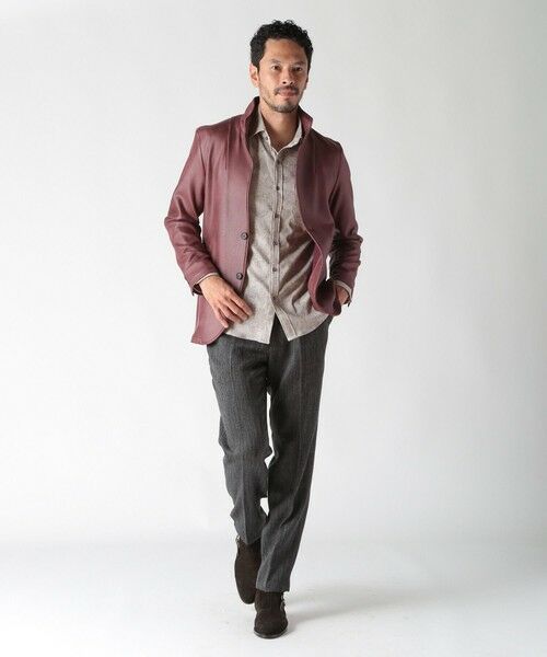 MEN'S BIGI / メンズビギ その他アウター | レザー調ダンボールジャージスタンドカラージャケット | 詳細22