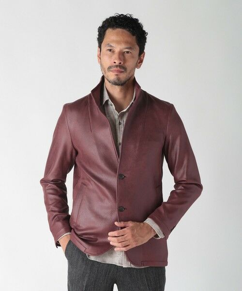 MEN'S BIGI / メンズビギ その他アウター | レザー調ダンボールジャージスタンドカラージャケット | 詳細20