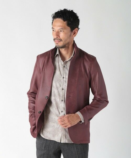 MEN'S BIGI / メンズビギ その他アウター | レザー調ダンボールジャージスタンドカラージャケット | 詳細21