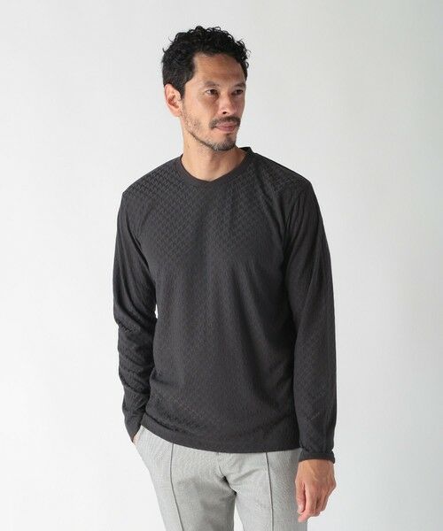 MEN'S BIGI / メンズビギ Tシャツ | 変形千鳥柄リンクスロングスリーブカットソー | 詳細7