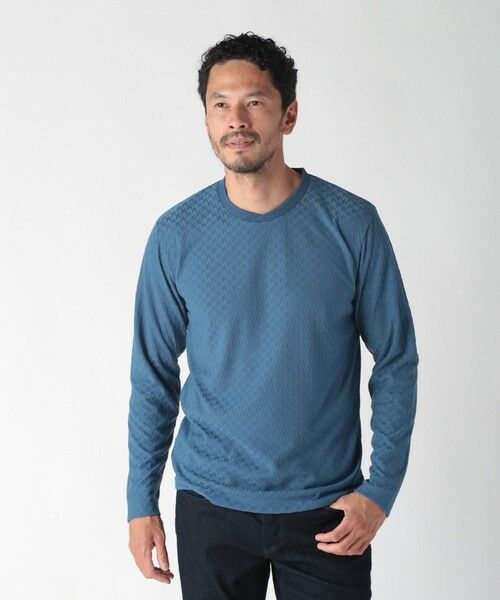 MEN'S BIGI / メンズビギ Tシャツ | 変形千鳥柄リンクスロングスリーブカットソー | 詳細11