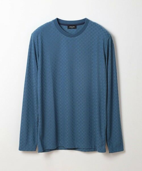 MEN'S BIGI / メンズビギ Tシャツ | 変形千鳥柄リンクスロングスリーブカットソー（ブルー）