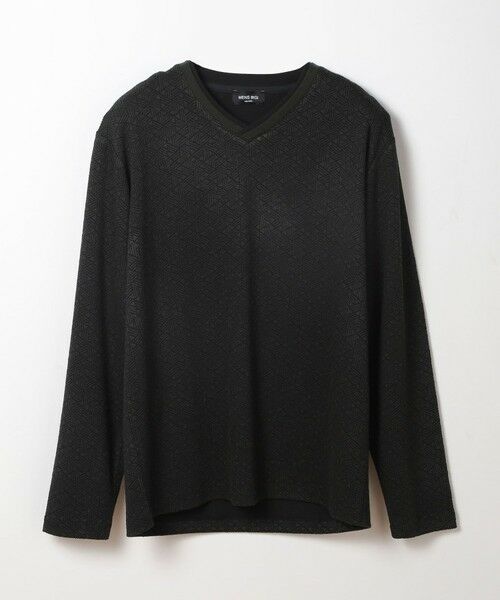 MEN'S BIGI / メンズビギ Tシャツ | フクレジャカードロングＴシャツ（オリーブ）