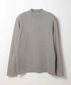 MEN'S BIGI / メンズビギ Tシャツ | ニットコンビモックネックカットソー