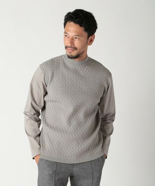 MEN'S BIGI / メンズビギ Tシャツ | ニットコンビモックネックカットソー | 詳細8