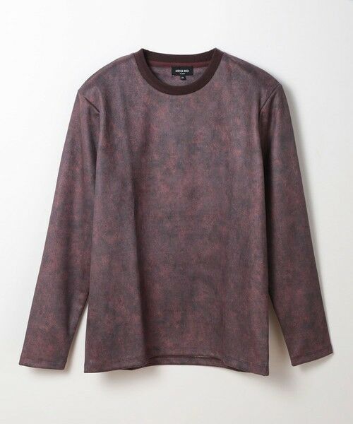 MEN'S BIGI / メンズビギ Tシャツ | ムラ柄プリントポンチカットソー(ボルドー)