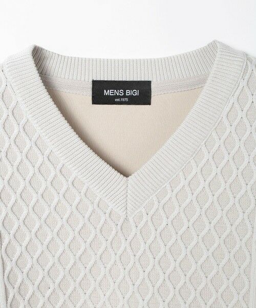 MEN'S BIGI / メンズビギ Tシャツ | ニット×フェイクスエードVネックカットソー | 詳細6