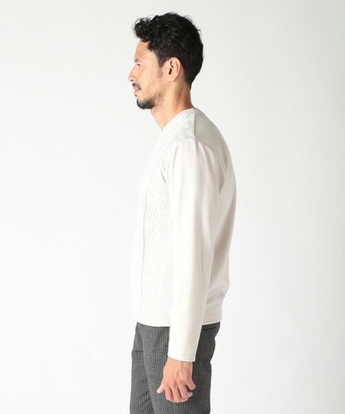 MEN'S BIGI / メンズビギ Tシャツ | ニット×フェイクスエードVネックカットソー | 詳細2