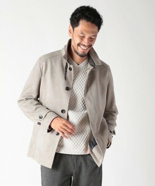 MEN'S BIGI / メンズビギ Tシャツ | ニット×フェイクスエードVネックカットソー | 詳細4