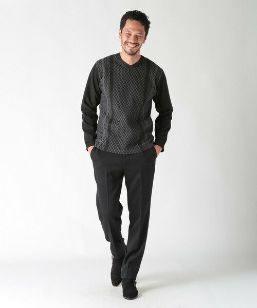 MEN'S BIGI / メンズビギ Tシャツ | ニット×フェイクスエードVネックカットソー | 詳細12
