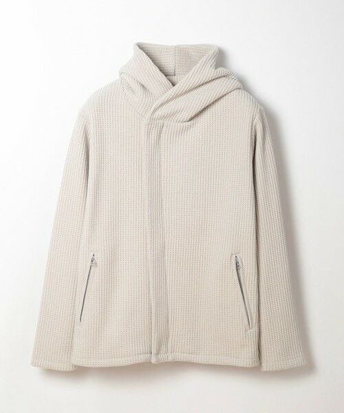 MEN'S BIGI / メンズビギ スウェット | ボリュームネック起毛ワッフルパーカー(オフホワイト)