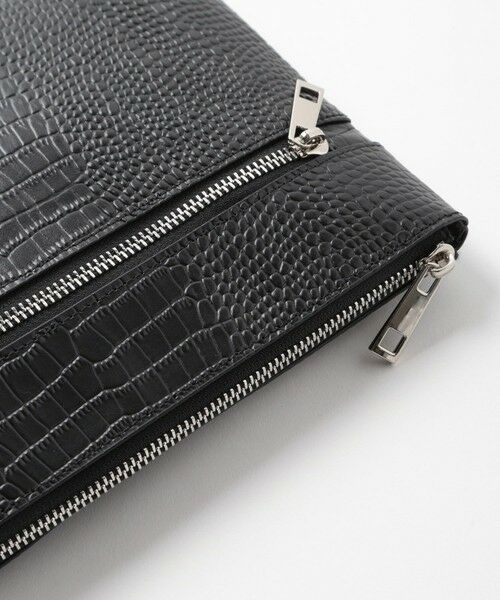 MEN'S BIGI / メンズビギ クラッチ・パーティバッグ | クロコ風レザー横型マルチクラッチバッグ | 詳細4