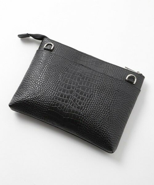 MEN'S BIGI / メンズビギ クラッチ・パーティバッグ | クロコ風レザー横型マルチクラッチバッグ | 詳細5