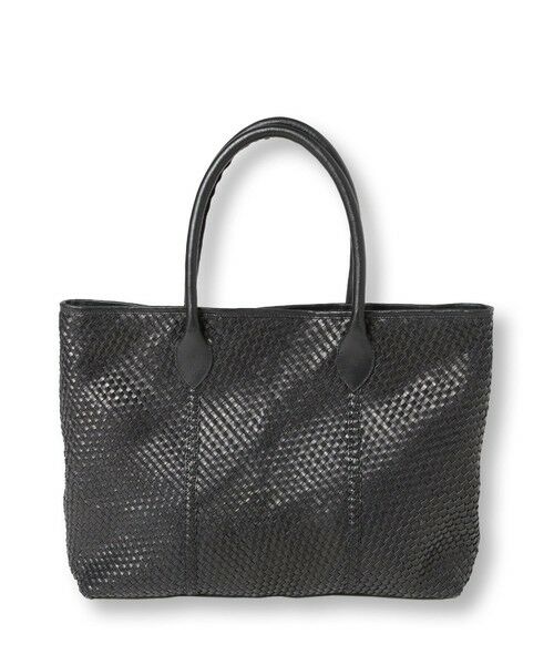 MEN'S BIGI / メンズビギ トートバッグ | 【HOLLINGWORTH COUNTRY OUTFITTERS】編み込みレザートートバッグ（ブラック）