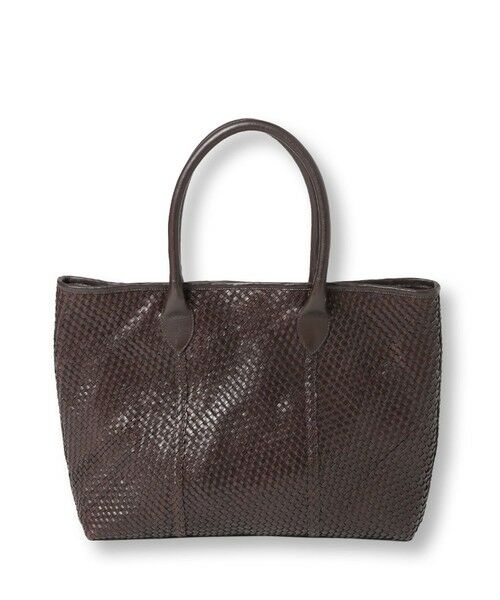 MEN'S BIGI / メンズビギ トートバッグ | 【HOLLINGWORTH COUNTRY OUTFITTERS】編み込みレザートートバッグ（ブラウン）