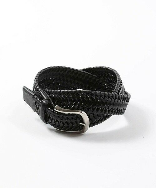 MEN'S BIGI / メンズビギ ベルト・サスペンダー | 【DOMODOSSOLA】レザーメッシュプレーンベルト（ブラック）