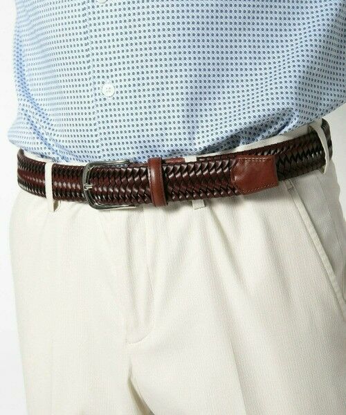 MEN'S BIGI / メンズビギ ベルト・サスペンダー | 【DOMODOSSOLA】レザーメッシュプレーンベルト | 詳細12
