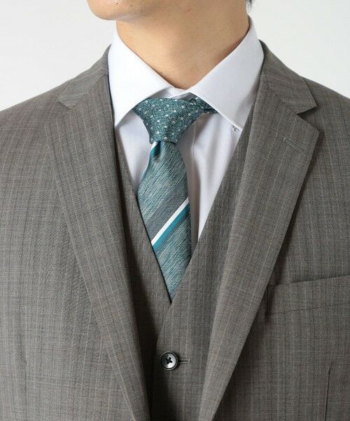 MEN'S BIGI / メンズビギ ネクタイ | シャンブレーストライプ/ドット柄クレリックタイ | 詳細1