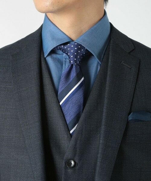 MEN'S BIGI / メンズビギ ネクタイ | シャンブレーストライプ/ドット柄クレリックタイ | 詳細5