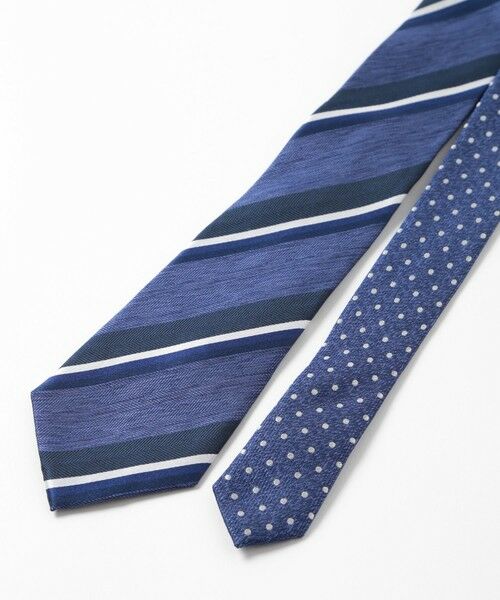 MEN'S BIGI / メンズビギ ネクタイ | シャンブレーストライプ/ドット柄クレリックタイ | 詳細6