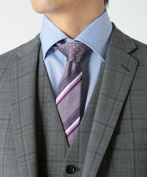MEN'S BIGI / メンズビギ ネクタイ | シャンブレーストライプ/ドット柄クレリックタイ | 詳細9