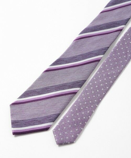 MEN'S BIGI / メンズビギ ネクタイ | シャンブレーストライプ/ドット柄クレリックタイ | 詳細10