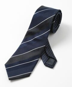 MEN'S BIGI / メンズビギ ネクタイ | ストライプシャドーペイズリー/ピンドット柄クレリックタイ