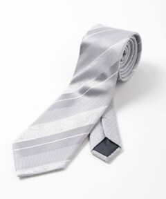 MEN'S BIGI / メンズビギ ネクタイ | ストライプシャドーペイズリー/ピンドット柄クレリックタイ