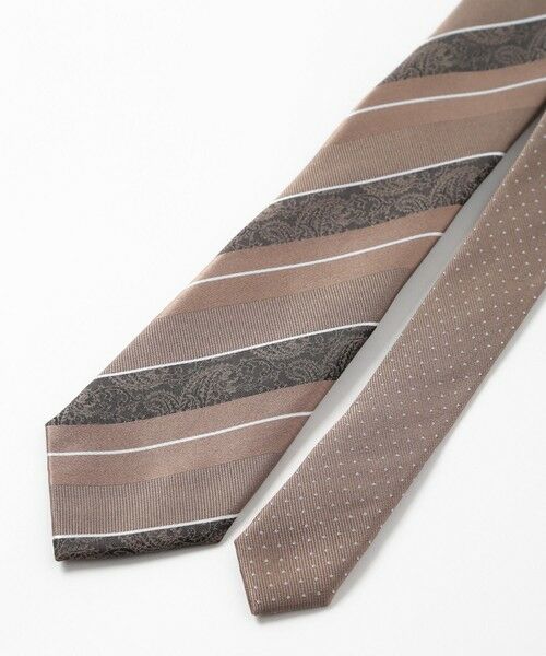 MEN'S BIGI / メンズビギ ネクタイ | ストライプシャドーペイズリー/ピンドット柄クレリックタイ | 詳細2
