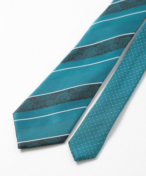 MEN'S BIGI / メンズビギ ネクタイ | ストライプシャドーペイズリー/ピンドット柄クレリックタイ | 詳細5