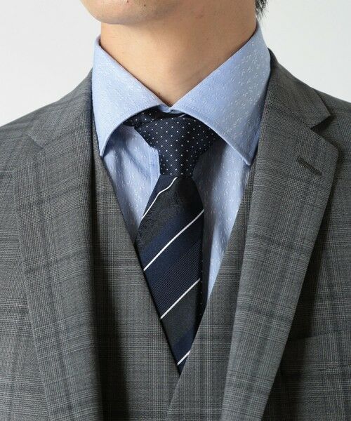 MEN'S BIGI / メンズビギ ネクタイ | ストライプシャドーペイズリー/ピンドット柄クレリックタイ | 詳細7