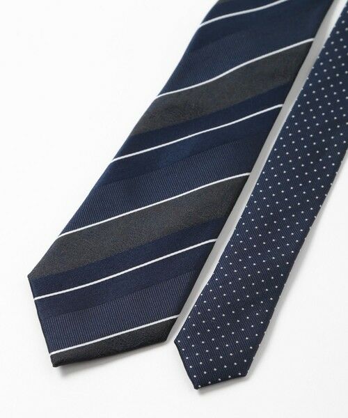 MEN'S BIGI / メンズビギ ネクタイ | ストライプシャドーペイズリー/ピンドット柄クレリックタイ | 詳細8