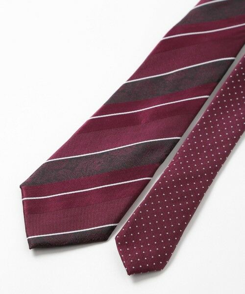 MEN'S BIGI / メンズビギ ネクタイ | ストライプシャドーペイズリー/ピンドット柄クレリックタイ | 詳細11