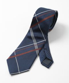 MEN'S BIGI / メンズビギ ネクタイ | オーバーチェック/ピンドット柄クレリックタイ