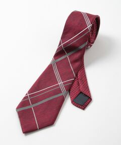 MEN'S BIGI / メンズビギ ネクタイ | オーバーチェック/ピンドット柄クレリックタイ