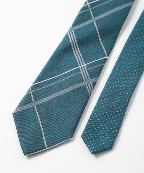 MEN'S BIGI / メンズビギ ネクタイ | オーバーチェック/ピンドット柄クレリックタイ | 詳細2