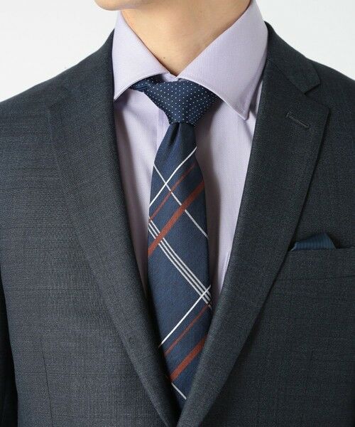 MEN'S BIGI / メンズビギ ネクタイ | オーバーチェック/ピンドット柄クレリックタイ | 詳細5