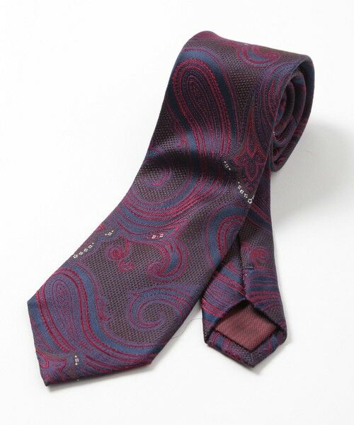 MEN'S BIGI / メンズビギ ネクタイ | 配色ペイズリー柄ネクタイ（ボルドー）