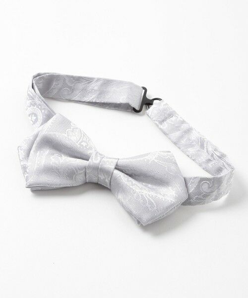 MEN'S BIGI / メンズビギ ネクタイ | シャドーペイズリー蝶ネクタイ（同素材スカーフあり）（シルバー）