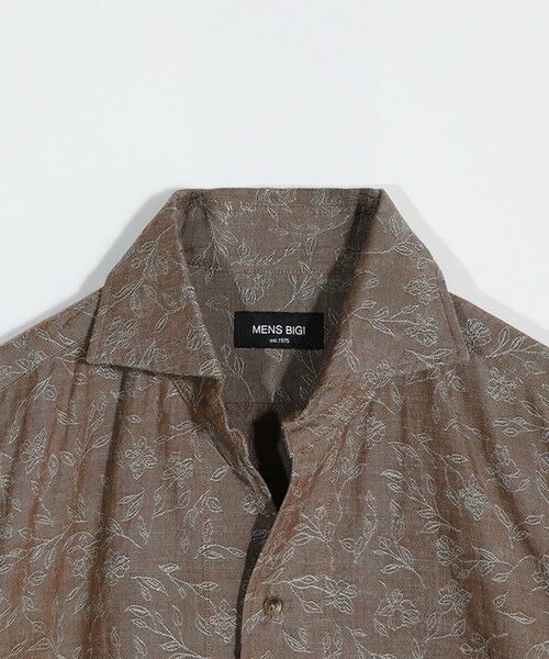 MEN'S BIGI / メンズビギ シャツ・ブラウス | ジャガードワンピースカラーハーフスリーブシャツ | 詳細1