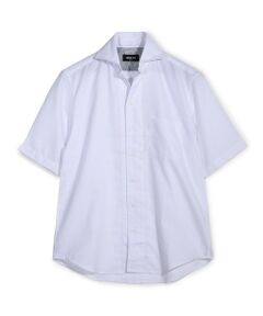 MEN'S BIGI / メンズビギ シャツ・ブラウス | ヘリンボーンワンピースカラーハーフスリーブシャツ