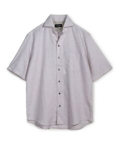 MEN'S BIGI / メンズビギ シャツ・ブラウス | ヘリンボーンワンピースカラーハーフスリーブシャツ