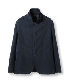MEN'S BIGI / メンズビギ ブルゾン | リネンツイード調ポリエステルスタンドカラーブルゾン