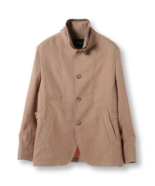 MEN'S BIGI / メンズビギ ブルゾン | リネンツイード調ポリエステルスタンドカラーブルゾン（ブラウン）