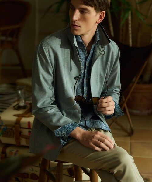 MEN'S BIGI / メンズビギ ブルゾン | リネンツイード調ポリエステルスタンドカラーブルゾン | 詳細15