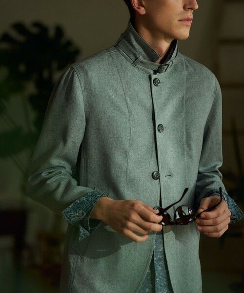 MEN'S BIGI / メンズビギ ブルゾン | リネンツイード調ポリエステルスタンドカラーブルゾン | 詳細16