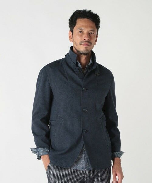 MEN'S BIGI / メンズビギ ブルゾン | リネンツイード調ポリエステルスタンドカラーブルゾン | 詳細17