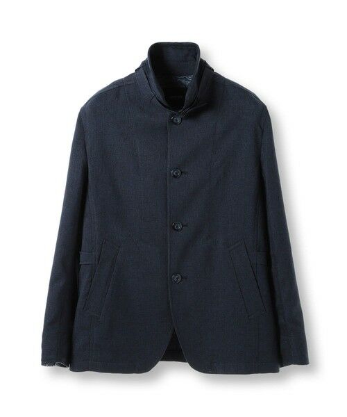 MEN'S BIGI / メンズビギ ブルゾン | リネンツイード調ポリエステルスタンドカラーブルゾン（ネイビー）