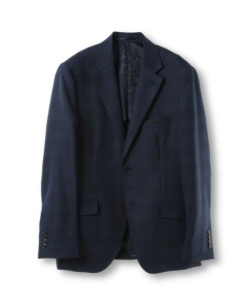 MEN'S BIGI / メンズビギ テーラードジャケット | ミックスヤーンブッチャーチェックジャケット（ネイビー）